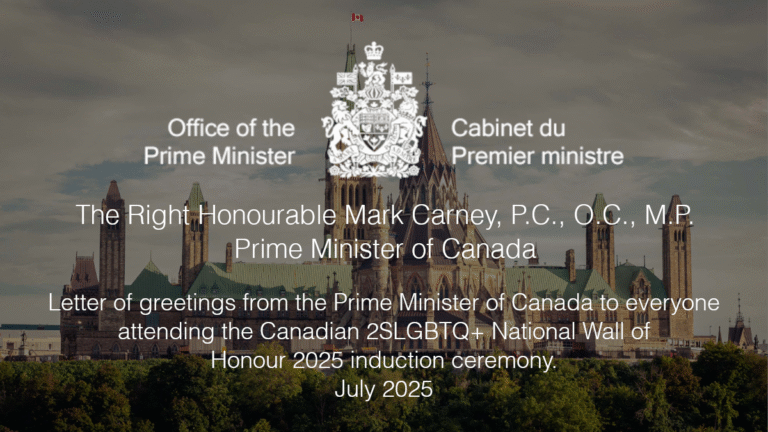Letter of greetings from the Prime Minister of Canada
